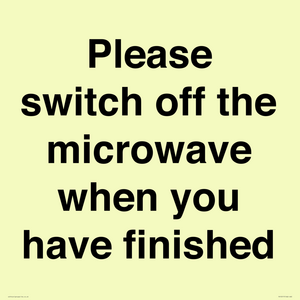 Please switch off the microwave when you have finished